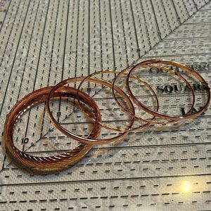 Rose Gold Costume Jewelry Bracelet set of five